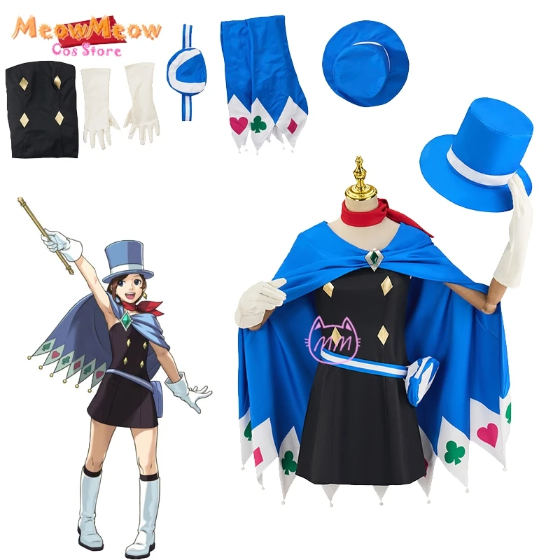 

Игра Ace Attorney Minuki Naruhodou Nanafushi Косплей Костюм Trucy Wright Хэллоуин Ролевая игра Вечеринка Экспо Униформа Женский наряд