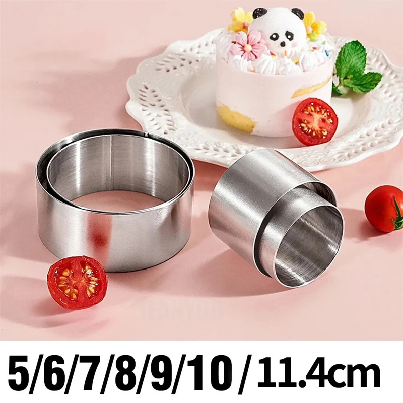 الفولاذ المقاوم للصدأ دائرة كعكة حلقة قالب للخبز 5-11 سنتيمتر موس كعكة مستديرة كوكي القواطع DIY بها بنفسك أدوات المطبخ الخبز الكعك #2