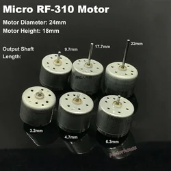 Micro  Small 310 Motor  DC 3V 6V 9V D/V5.9 Micro Mini 24mm Round Spindle Electric Motor RF-310T-11400 Motor 2mm Diameter Shaft