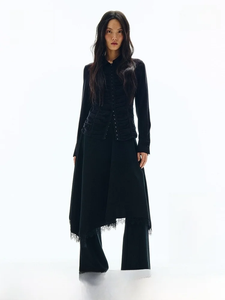 

Женская длинная све irt H&M, весна 2026, повседневная плиссированная одежда из полиэфирного волокна, модная женская одежда на пуговицах