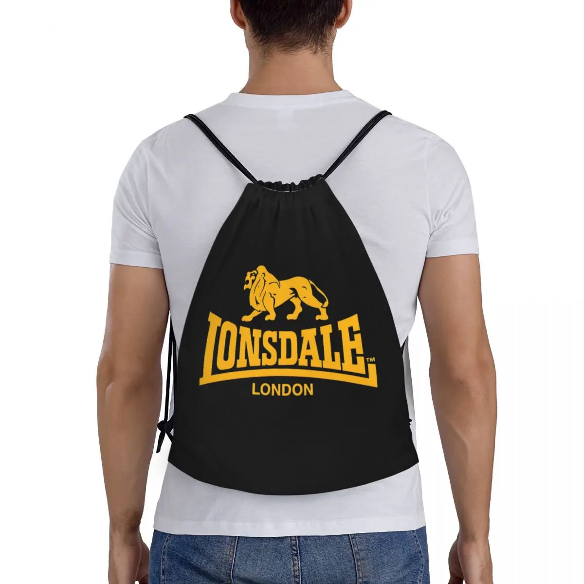 Lonsdales Mochila deportiva Dragon And Lion con cordón, bolsa de cuerda para hacer ejercicio, Sackpack deportivo para gimnasio