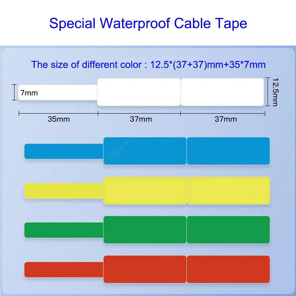 5Rolls NIIMBOT D101 D11 D110 Label Printer Machine Cable Label Flag Pigtail Network Cable Paper Thermal Sticker Waterproof