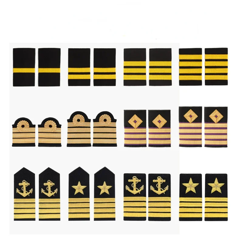 Captain Shoulder Boards Gold Mark Bar Men Pilot Epaulettes Airline for Pilot Uniform Airplane Epaulets Women Militar Accessories