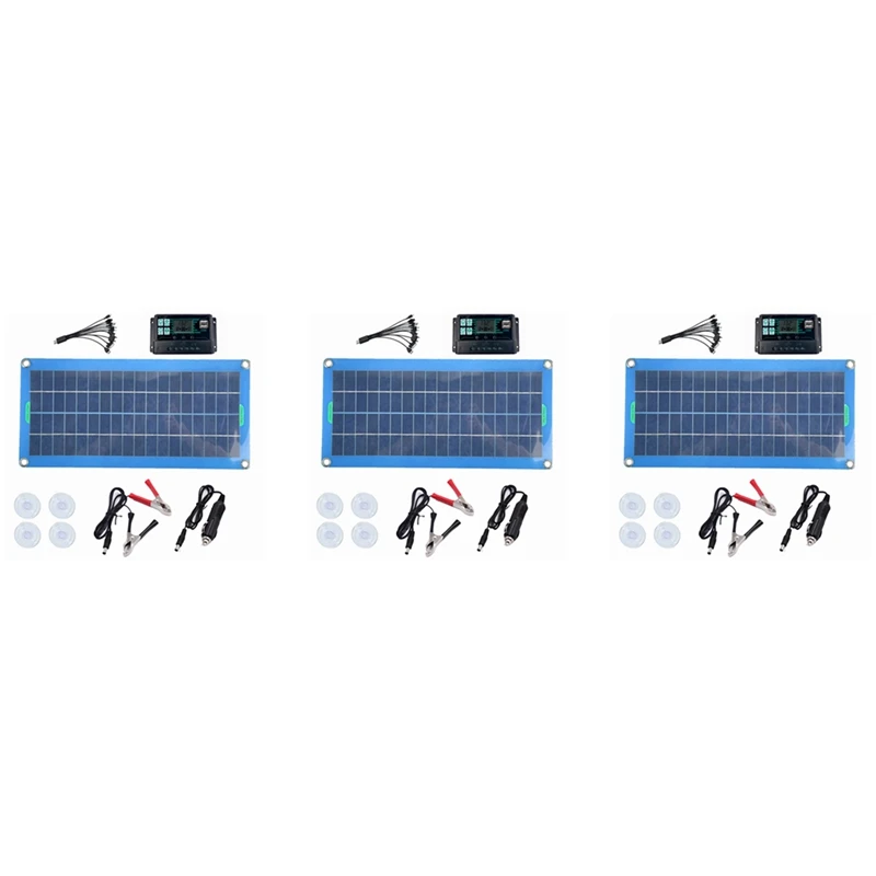 

3X 300W Solar Panel 12V 5V Dual USB Controller Waterproof Monocrystalin Solar Cells Battery Charger -100A