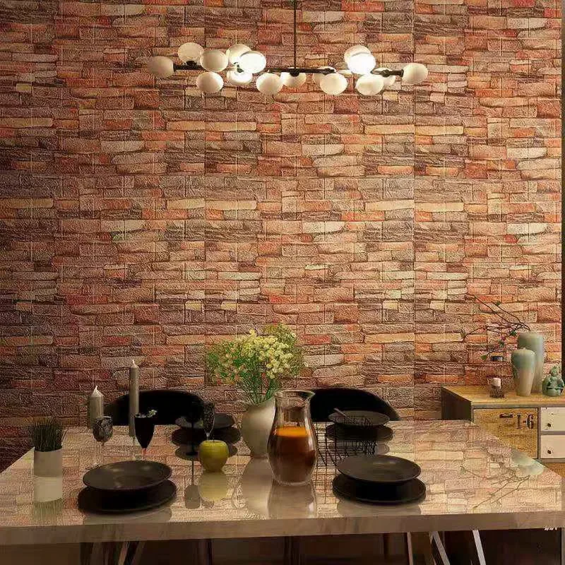 10 Pcs/Set DIY 3D Wall Stickers Imitation Brick Bedroom Decoration Waterproof Self Adhesive Wallpaper For Living Room Kitchen