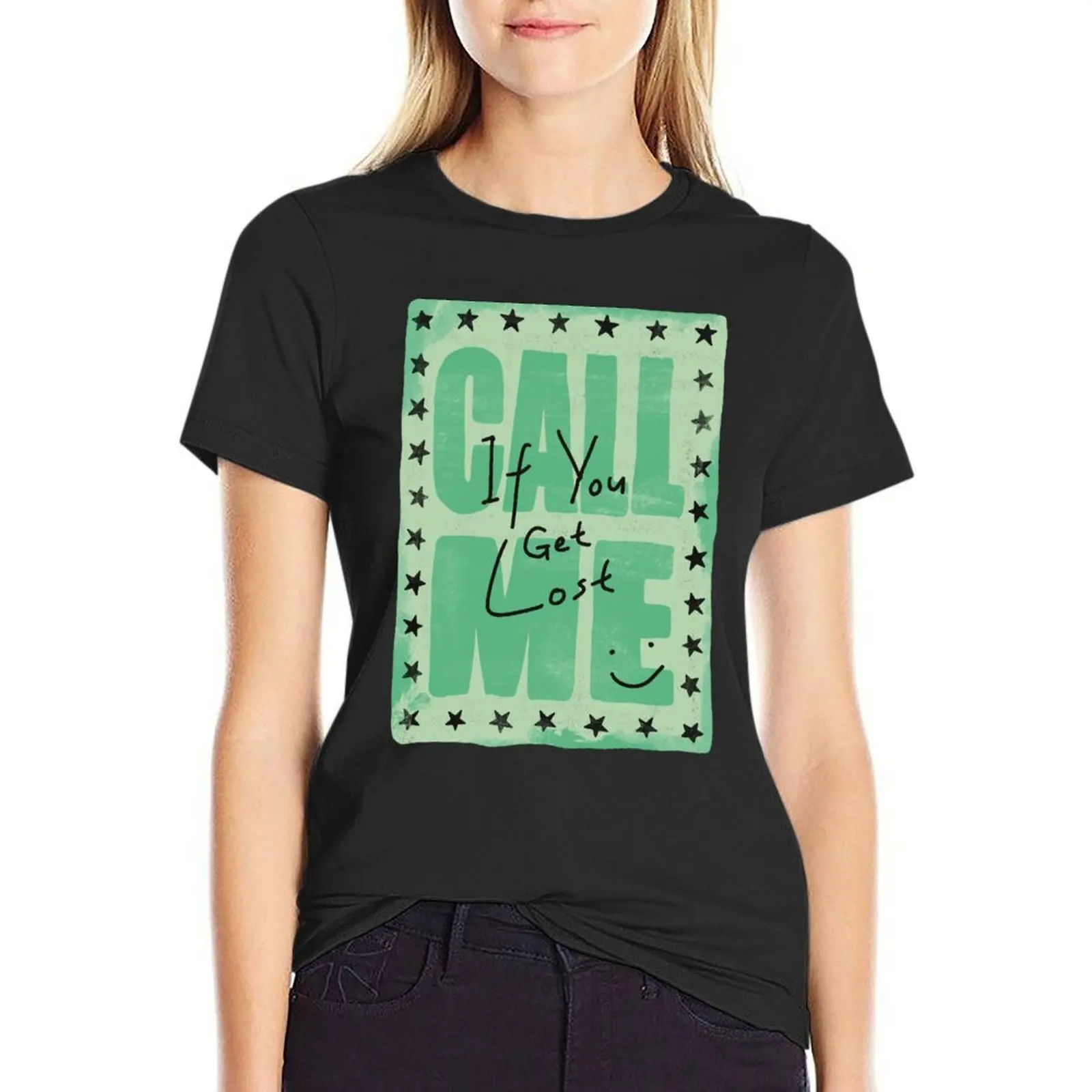 

Call me if you get lost (2) T-Shirt vintage Short sleeve tee t-shirts for Women cotton