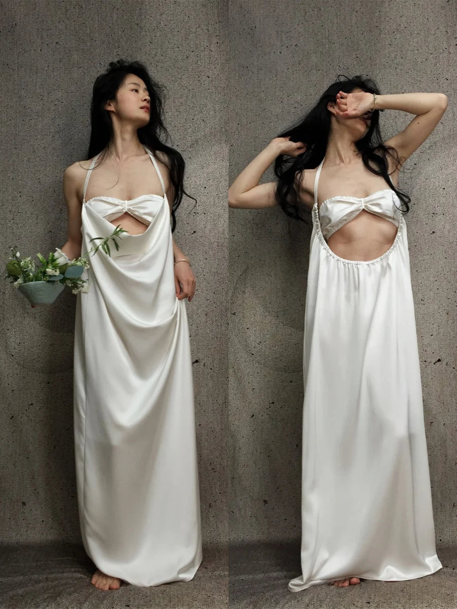 

uo Wang Pure White Silk Double-Sided Summer Dr Ele Versatile Faionable Women's Set for Spring 2024 Season