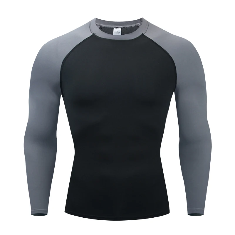 Men\'s Jogging T-shirt Compression Long Sleeve Running Sport T Shirt Fitness Tops Tee Quick Dry Tight Training Gym Shirts Jersey