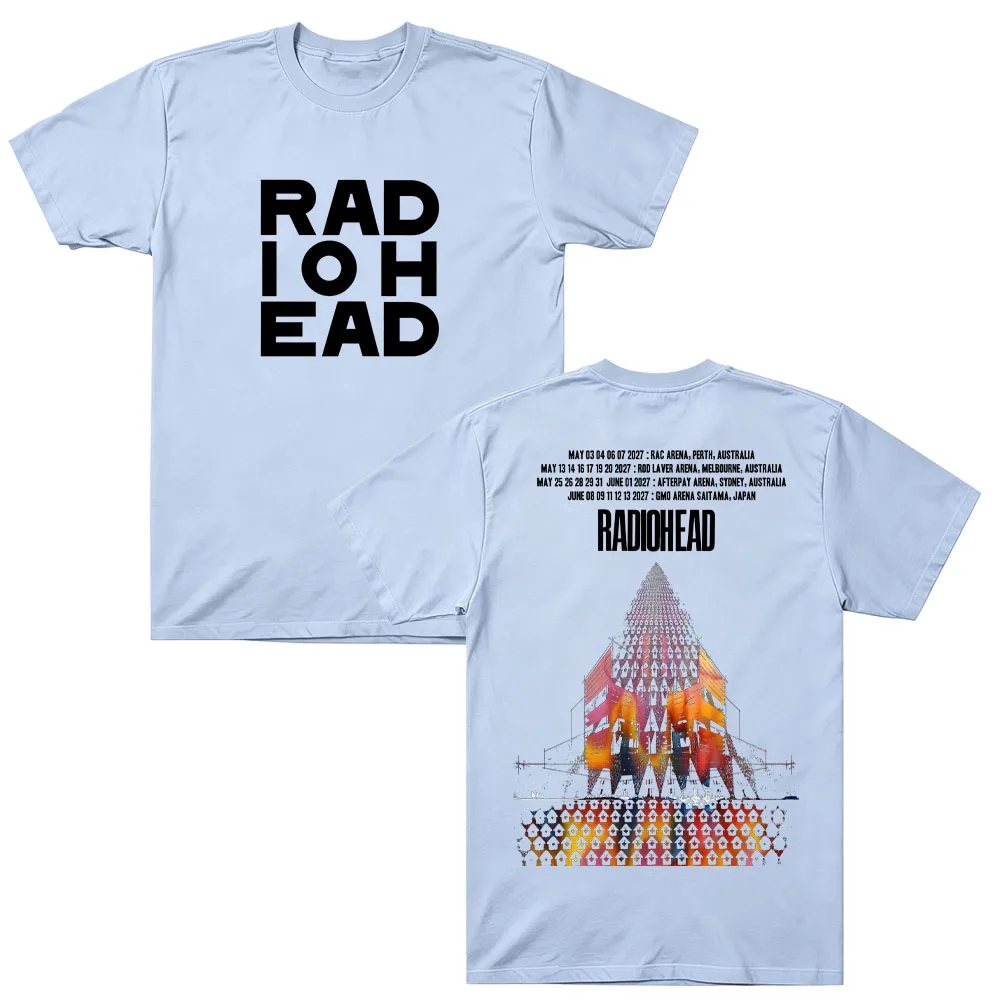 Radiohead Tour 2027 Baumwoll-T-Shirt Herren Vintage Retro Rockband Kurzarm-T-Shirt Damen Lässiges lockeres T-Shirt Streetwear lockere Oberteile – Detail 12