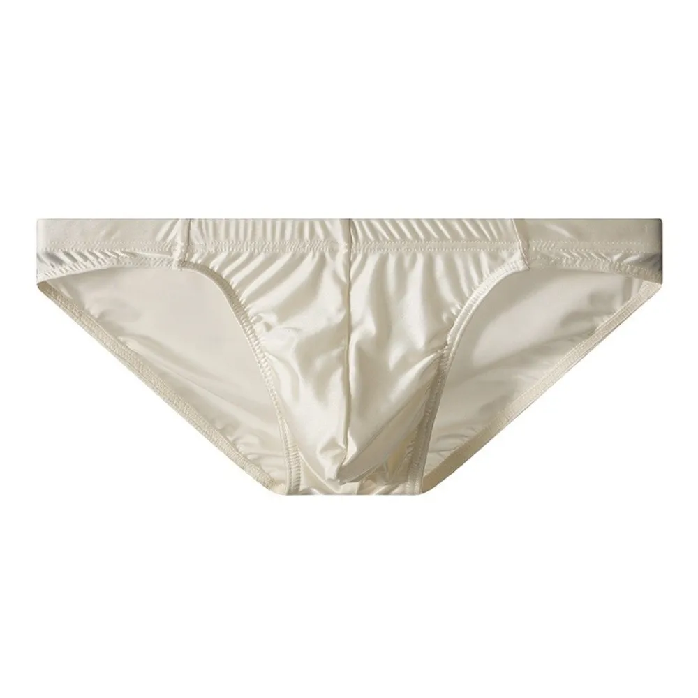 Einfarbige, niedrig geschnittene Herren-Slips, schlichte Unterhosen, Herrenunterwäsche, Herren-Dessous, Satin-Seiden-Slips, Sommer – Detail 11