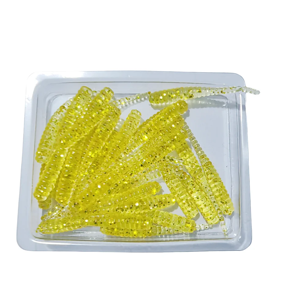 MUKUN Neuer Weichköder 30 Stück Silikonköder 35mm 0,3g Gerader Schwanz Pin Swimbait Wobblers Wurm Bass Karpfen Rockfishing Angelzubehör – Detail 16