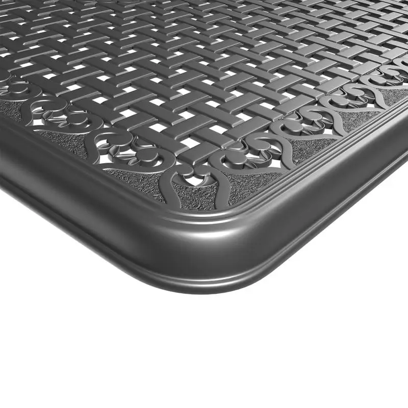 Set da 7 pezzi Mobili da giardino in alluminio pressofuso con struttura nera e cuscini marroni