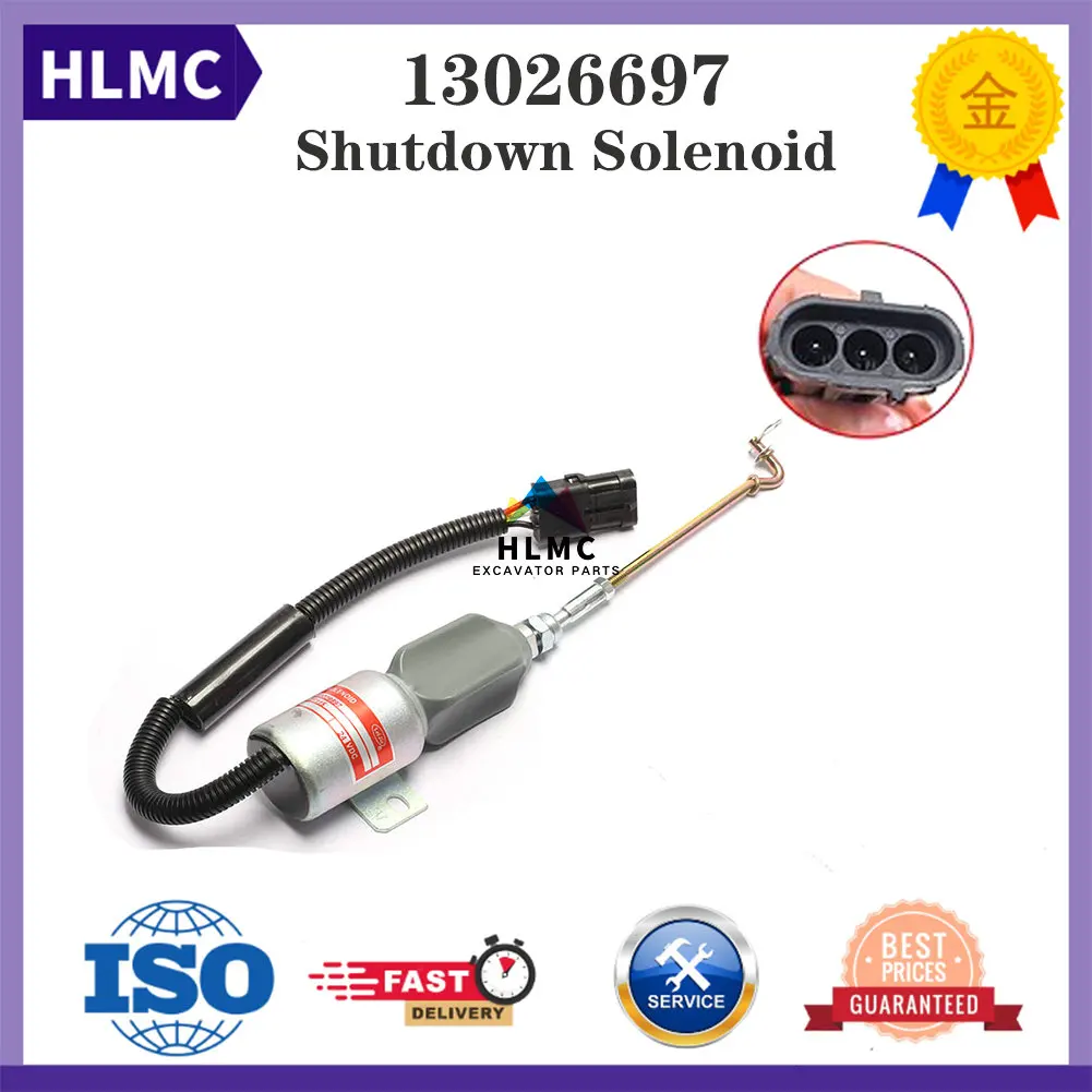 Diesel Stop Solenoid For Engine Parts 13026795 12V Shutdown Solenoid 13026697 24V for TD226B