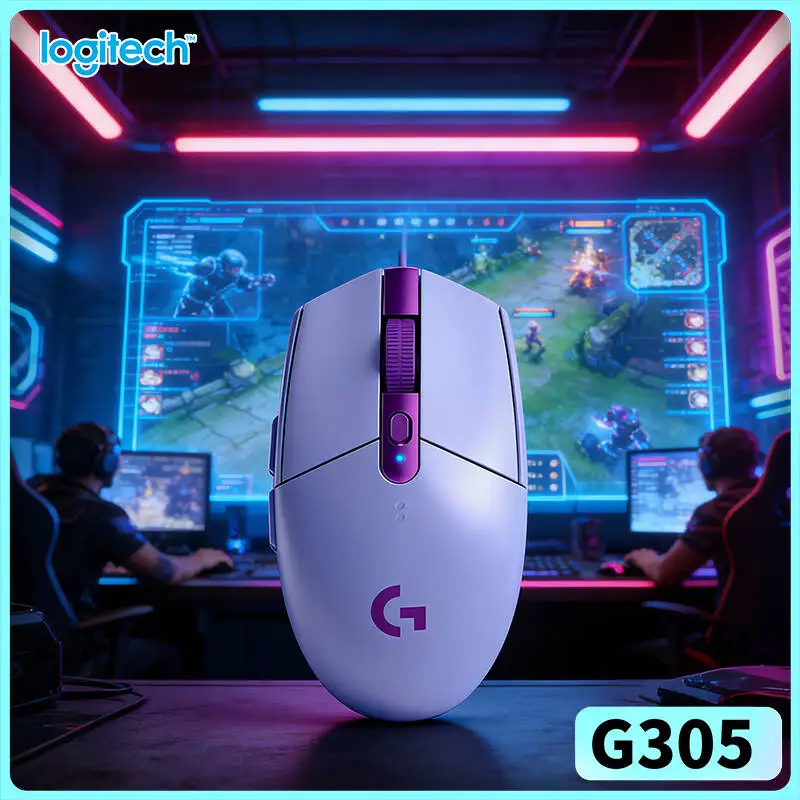 Logitech G305 Wireless Gaming Mouse LIGHTSPEED HERO 6 Custom Keys Long Continuous Play Support PC Mac