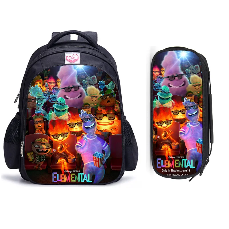 

16 Inch Disney Elemental Children School Bags Orthopedic Backpack Kids Boys Girls Bookbag Mochila Infantil Cartoon Bags