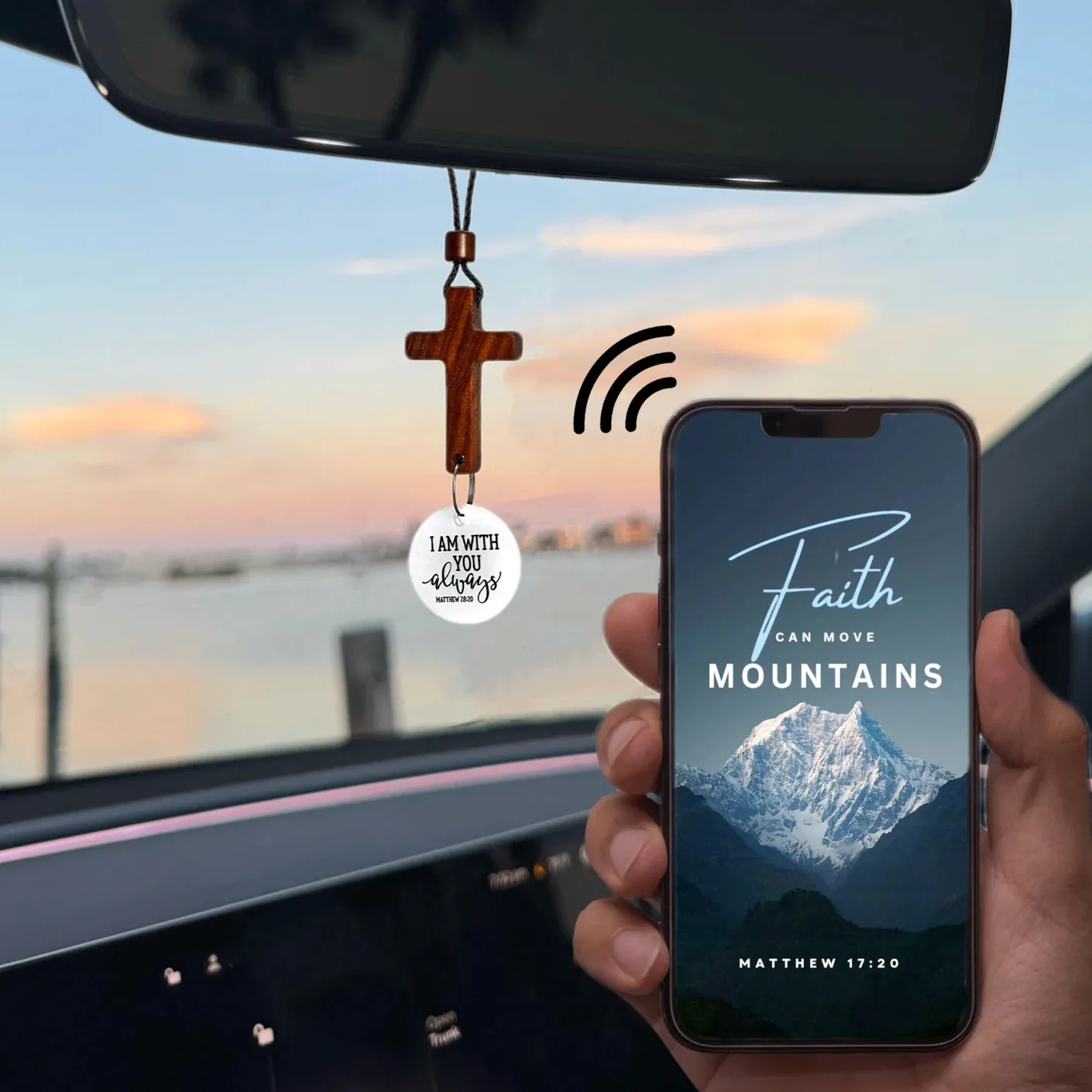 Scripture Cross Keychain Bible Verse Charm Car Rearview Mirror Hanging Ornament Keyring Car Key Holder Decoration Jewelry Gift