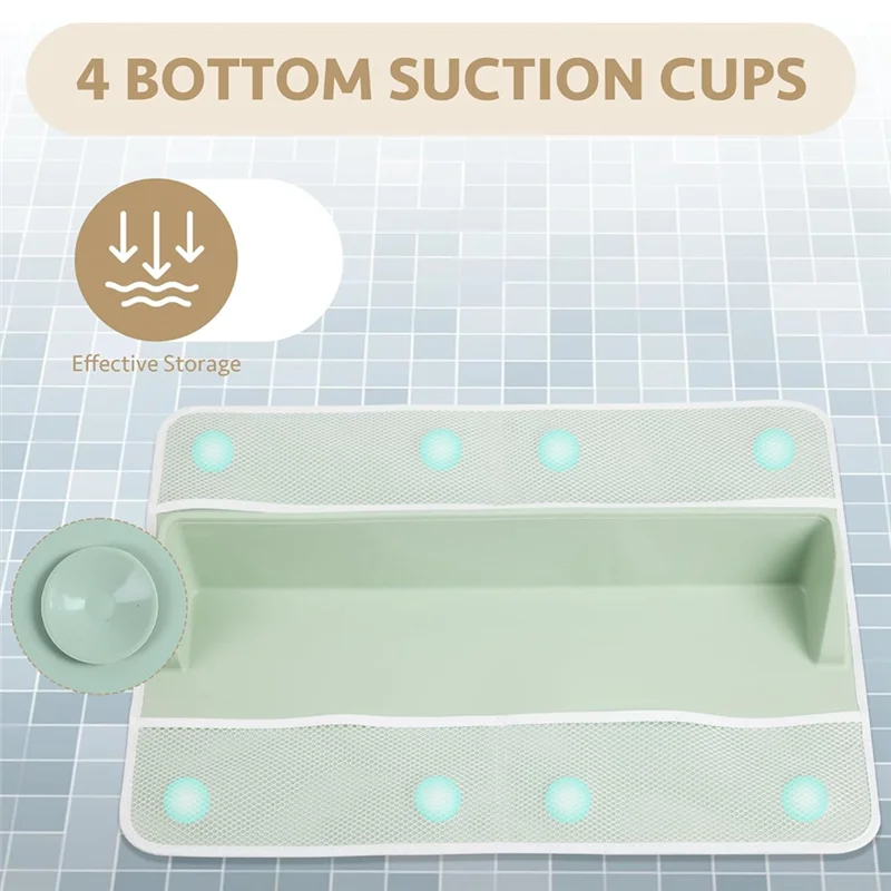 ABRS-Children's Bathtub Splash Guard With Toy Storage, Silicone Bathtub Waterproof Splash Guard
