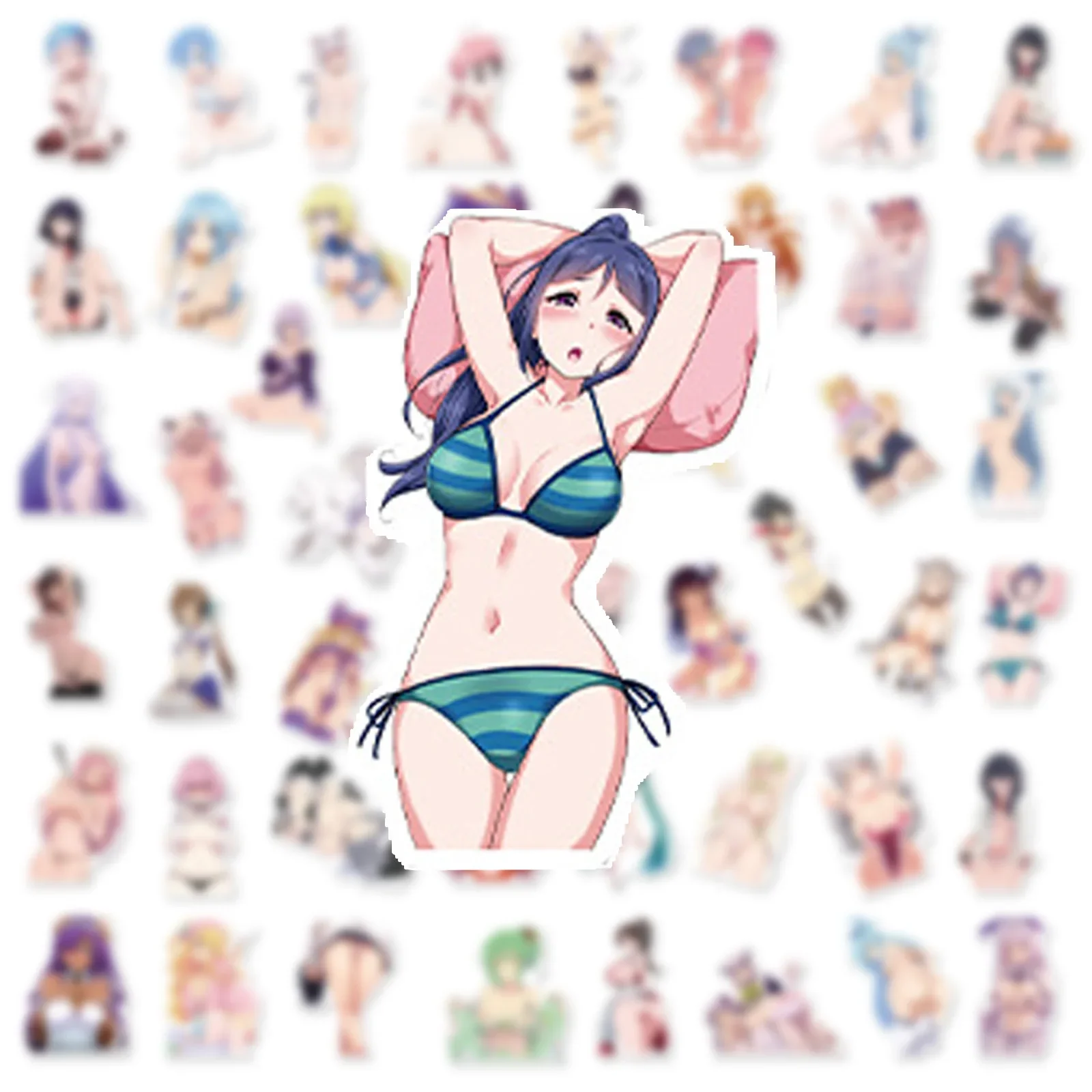 10/50/100Pcs Adult Anime Sexy Waifu Hentai Stickers Suncensored for Laptop Decals Phone Luggage Car Waterproof Sticker Kids Toy