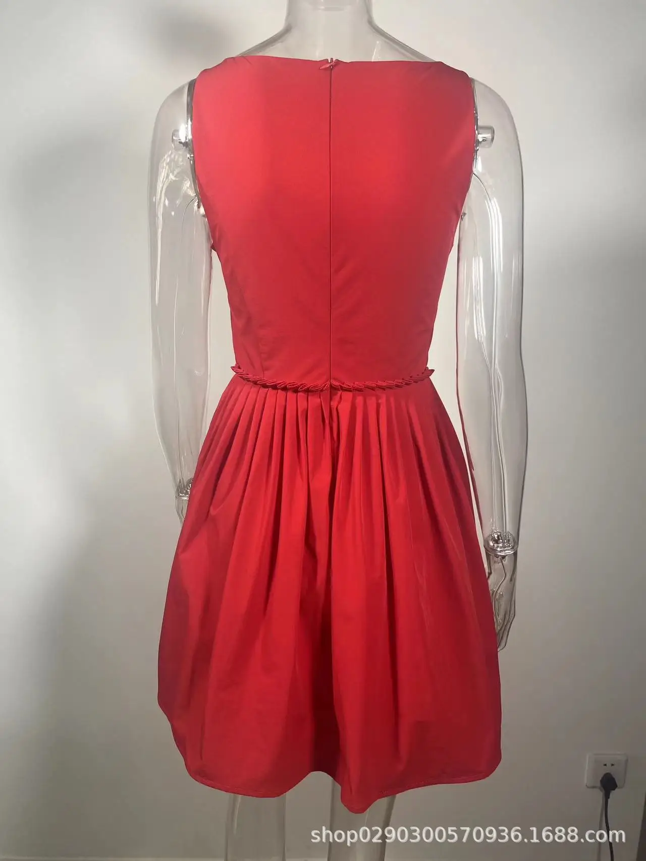 Camisole Dress Women Square Collar Knee Length Dresses Sleeveless Folds Spliced Party Night Sexy Backless Vestidos Summer 2025