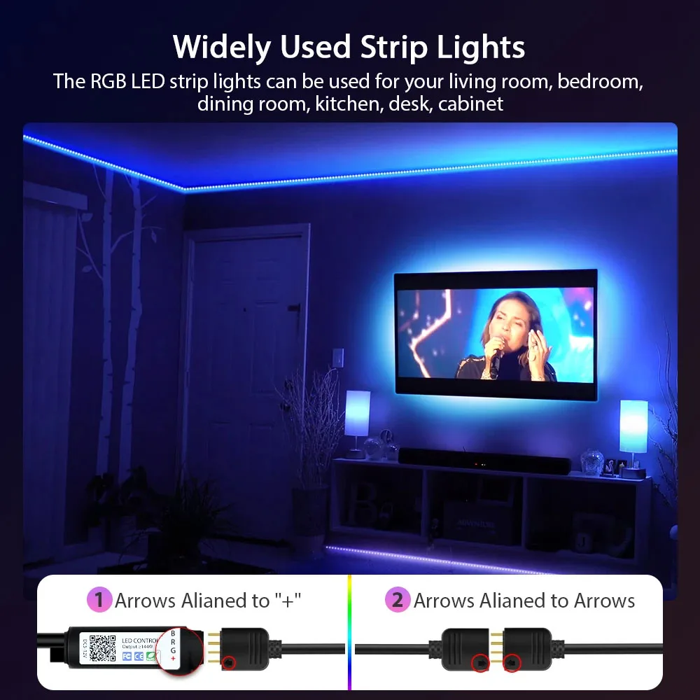 LED 스트립 RGBIC 24 키 제어 SMD5050 스트립 쫓는 효과 빛 유연한 테이프 다이오드 스트립 TV 백라이트 룸 장식