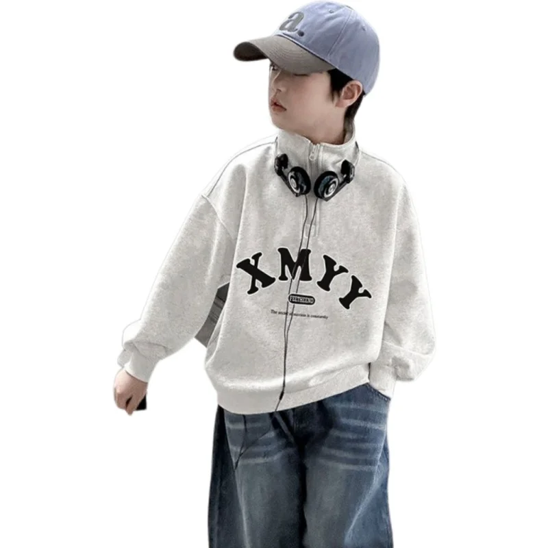 Boys Hoodies Sweatshirts Cotton Tops Outwear 2024 Vintage Spring Autumn Kids Christmas Gift Teenagers Children's Clothing