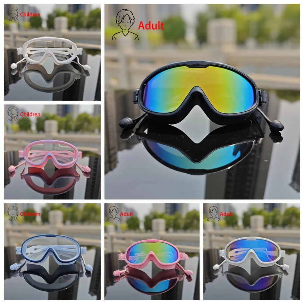 

Профессиональные очки для плавания для мальчиков и девочек, тренировочные очки в большой оправе для соревнований, пляжная безопасность для взрослых, бассейн, человек