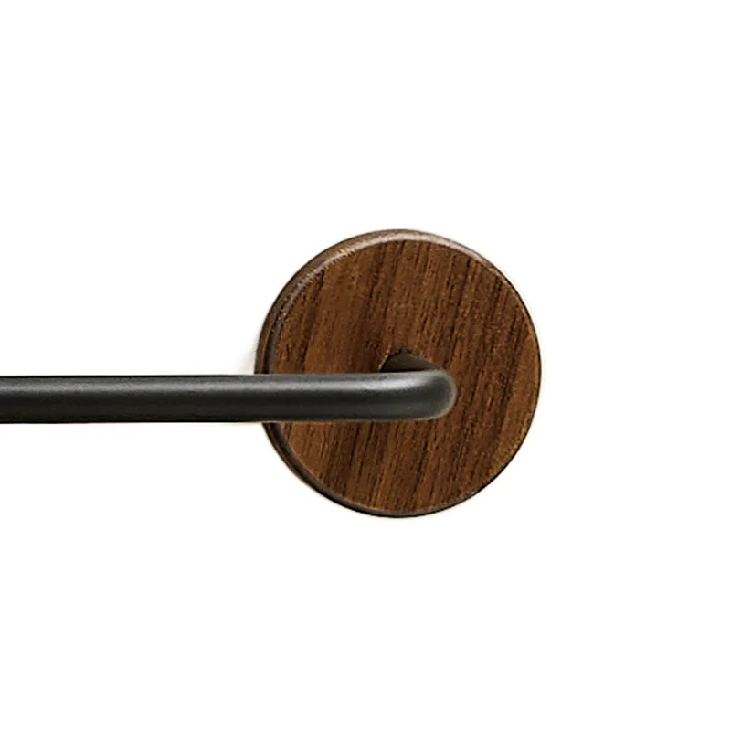 Вешалка для полотенец из орехового дерева в античном стиле, не перфорированная одинарная штанга, минималистичная вешалка для полотенец для ванной комнаты, вешалка для полотенец