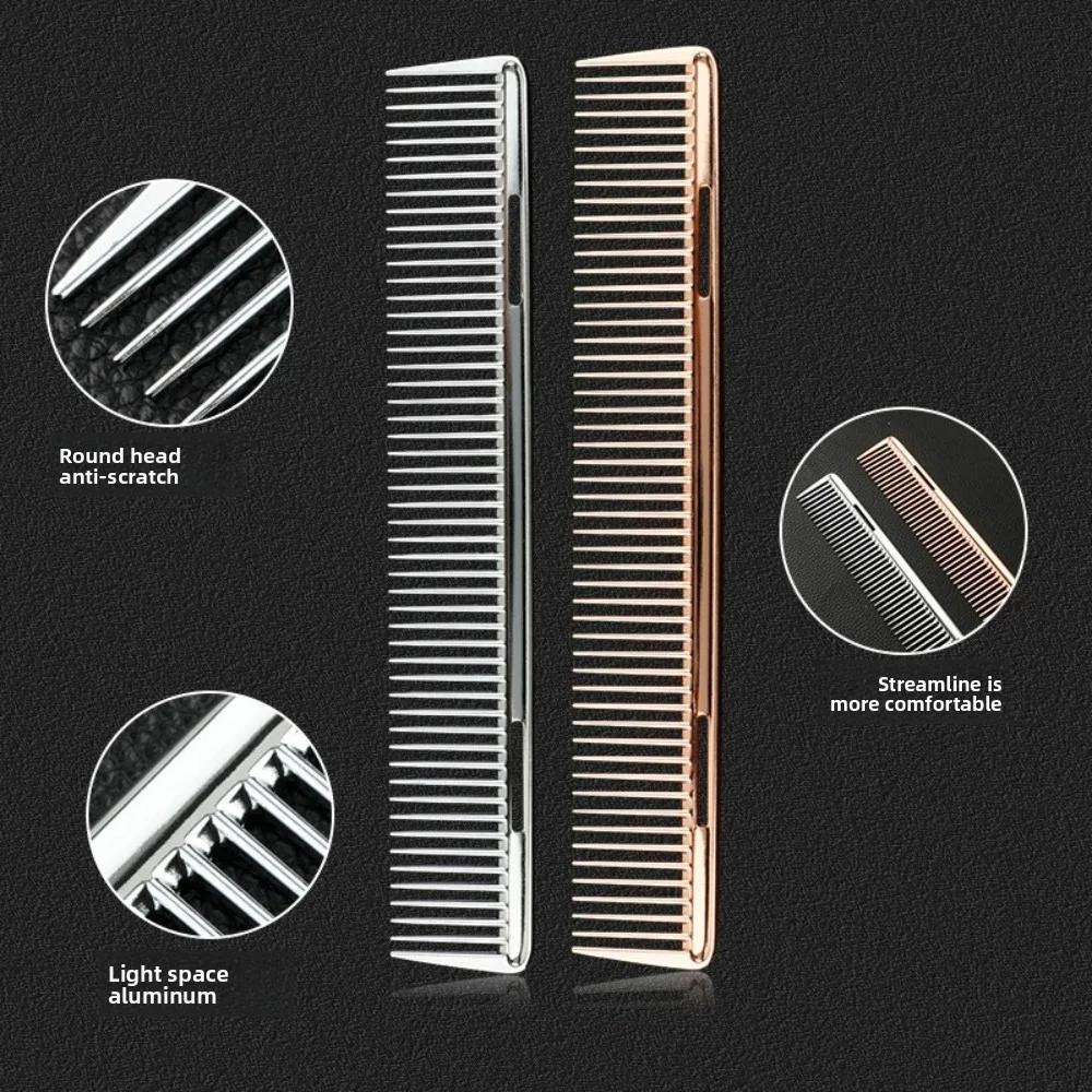 Professional Aluminium Hair Comb Hairdressing Combs Rat Tail Hair Cutting Parting Brush Barber Accessories Salon Styling Tools