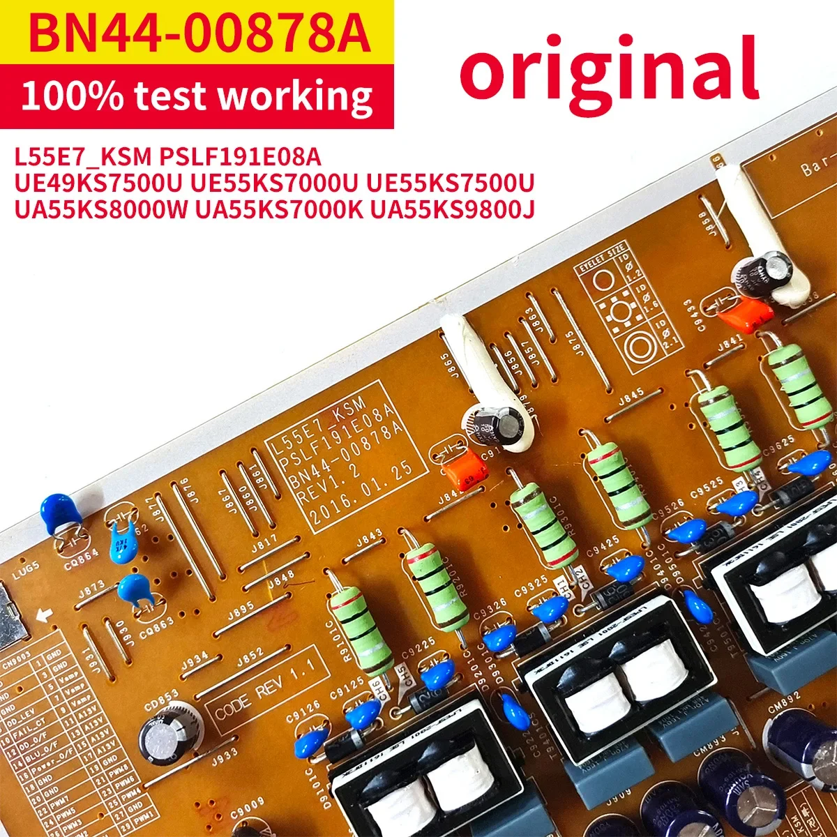 Good Test Working Power Board BN44-00878A L55E7_KSM for Samsung TV UA55KS7300J UA55KS8800J UN55KS8000 UE49KS7502U UN55KS8500