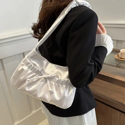 New Western style Sweet Girl Shoulder Bag Fashionable Bow Fold Bag Luxury Designer High end Commuting Underarm Bag