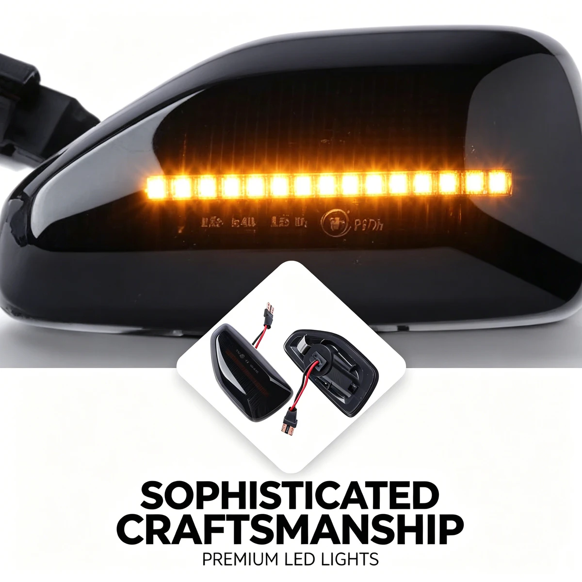 Smoked LED Side Marker Blinker for Dacia Duster Logan MK2 - Dynamic Sequential Turn Signal Lights, IP67 Waterproof Plug & Play