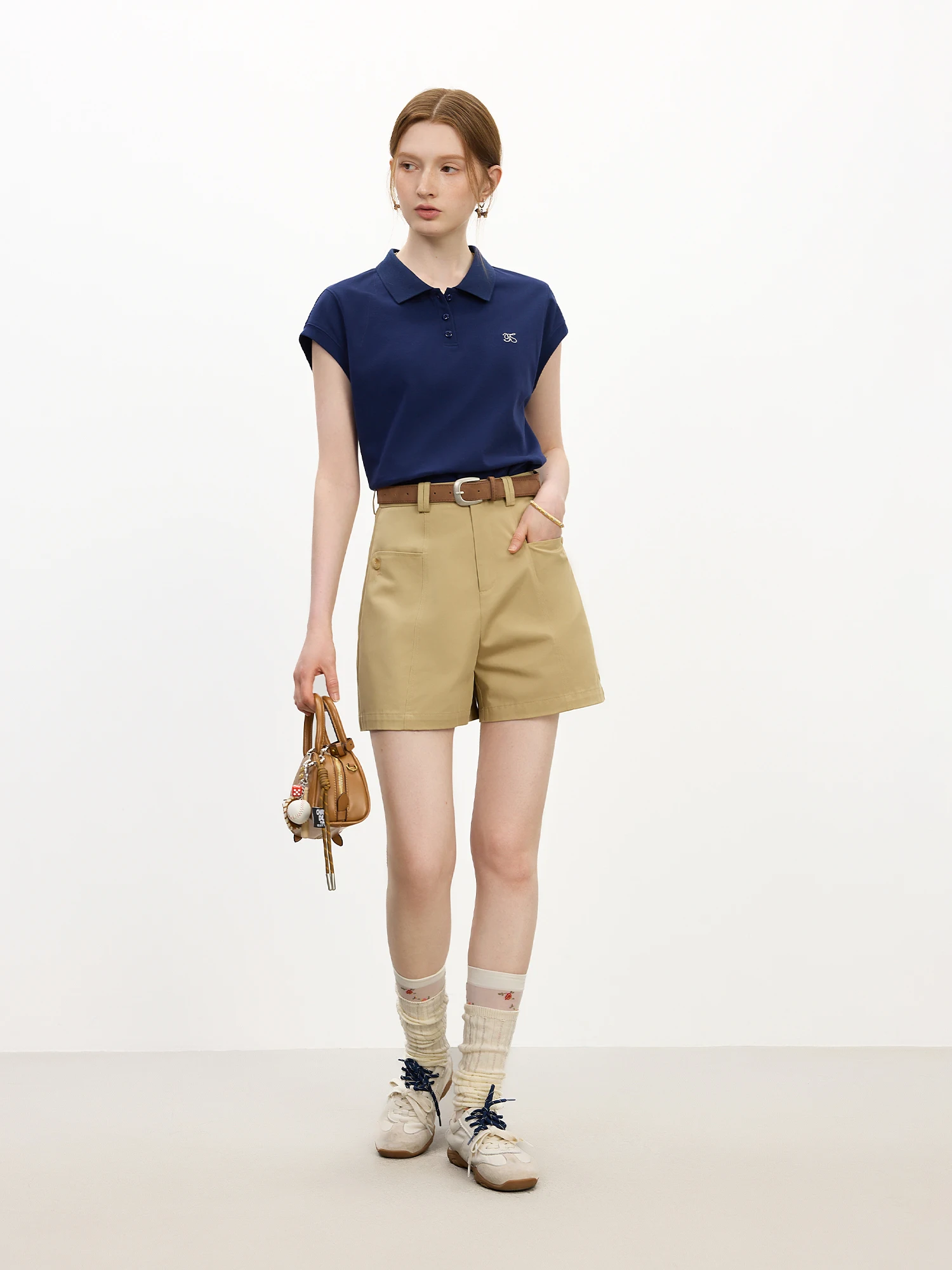FSLE 2025 Summer Women's Youth-Enhancing Contoured Shoulder Tee - Sporty Cap Sleeve & Breathable Linen Blend for Active Chic