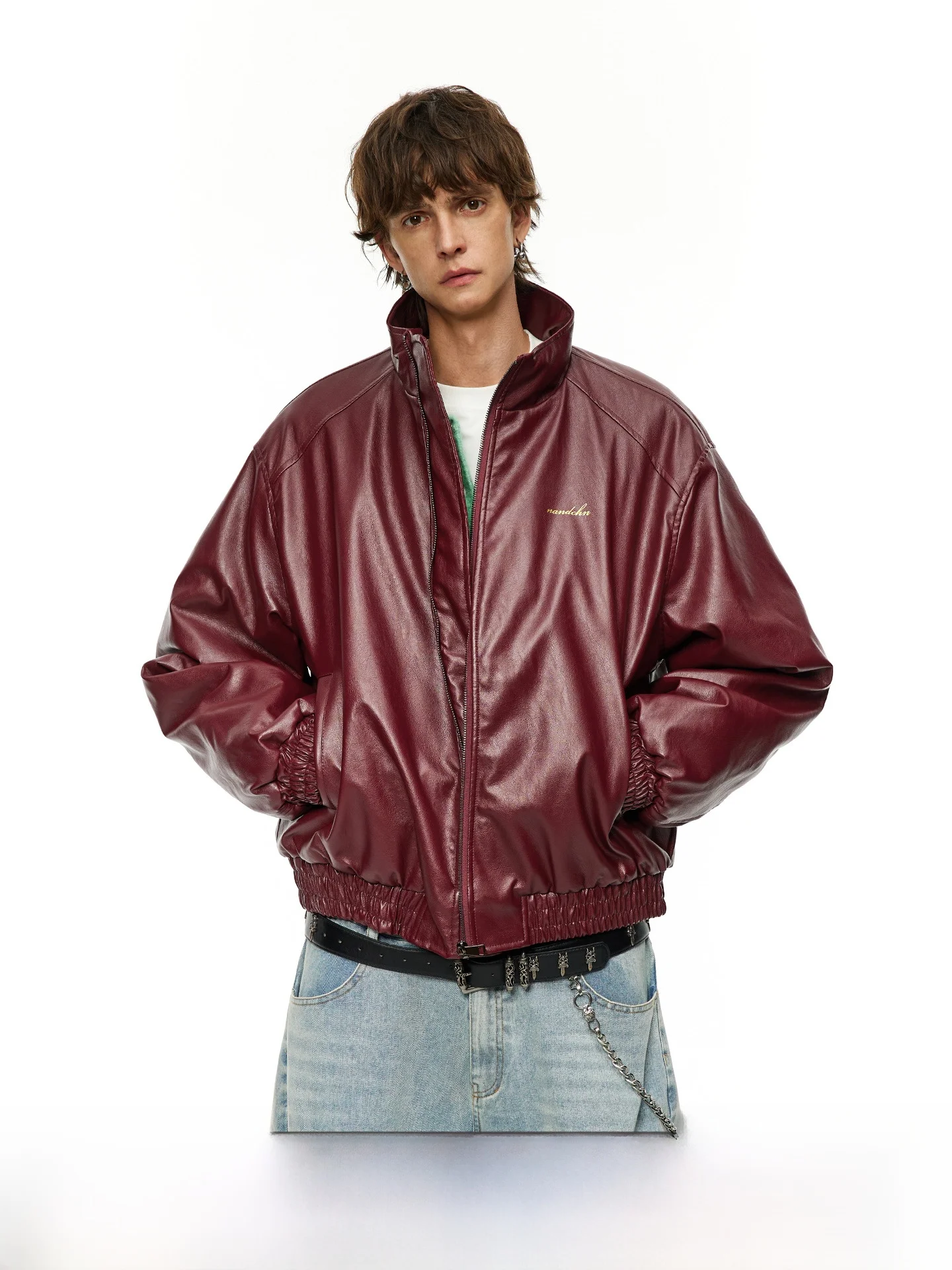 

Теплый хлопковый мужской джинт в американском стиле с вышивкой из искусственной кожи, ветрозащитный хлопок, молодежный повседневный модный длинный све