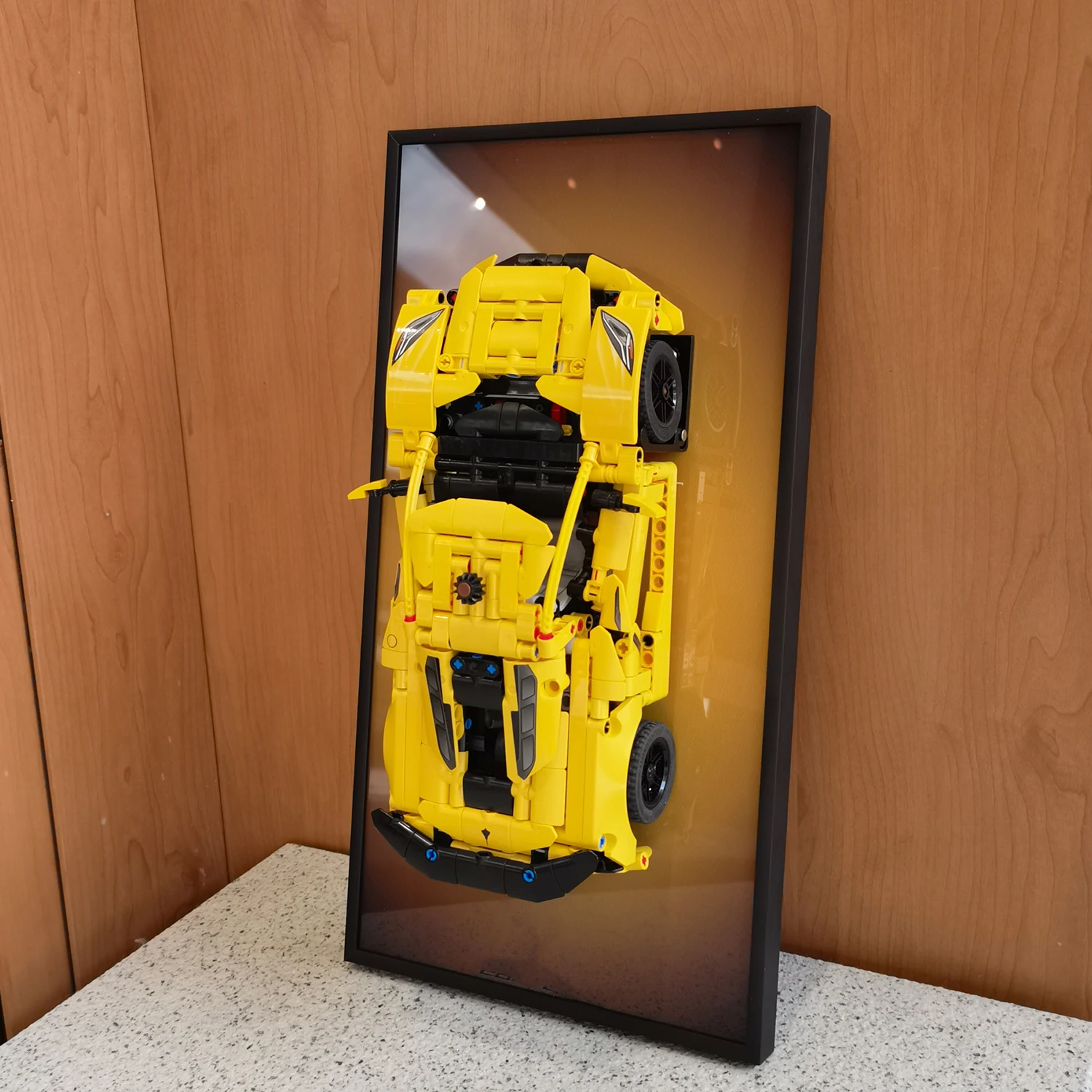 

Display Wallboard for Lego 42205 Chevrolet Corvette Stingray Building Blocks, Adult Collectibles Wall Mount Frame (No Car Includ