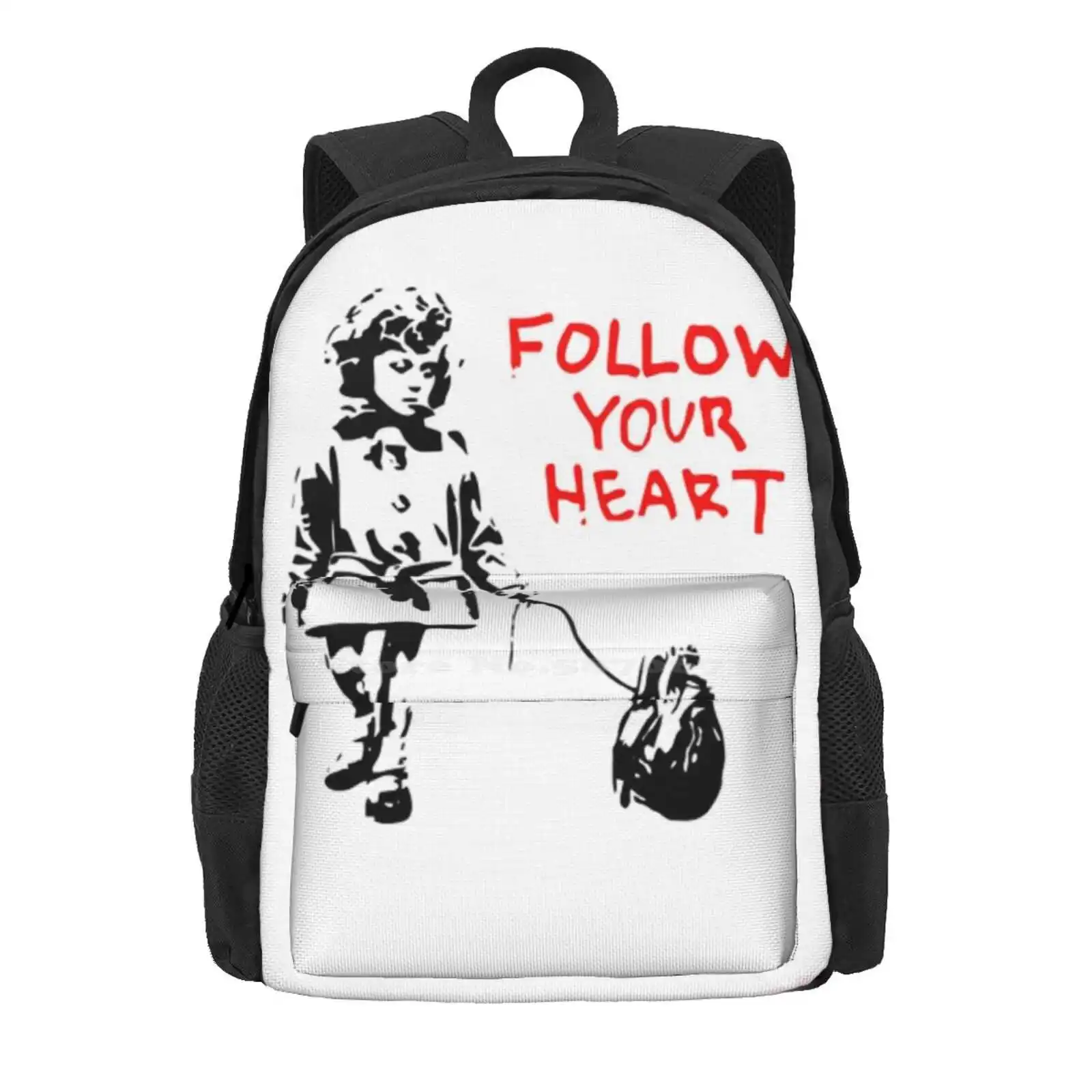 Banksy Follow Your Heart Hot Sale Schoolbag Backpack Fashion Bags Banksy Always Hope Banksy Baby Banksy Balloon Girl Banksy Boy