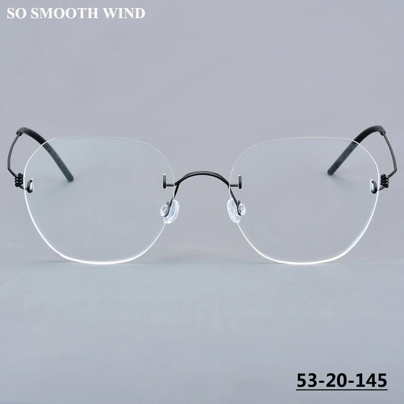 

Ultralight Titanium Rimless Myopia Frames 2460 Men Women Simple Square Read Glasses Frame Customized Prescription Spectacles New