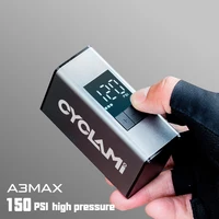 Bomba eléctrica portátil de aleación de aluminio de 150 PSI, inflador de neumáticos recargable de aire para bicicleta, válvula Schrader Presta plateada CYCLAMI A3 MAX, Inflador Bomba eléctrica para bicicleta