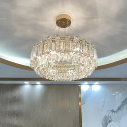 Led Clear Pendant Light Modern Crystal Chandelier Lighting 2026 Luxury Lampe Lustres Living Room Decor Chandelier Lamparas