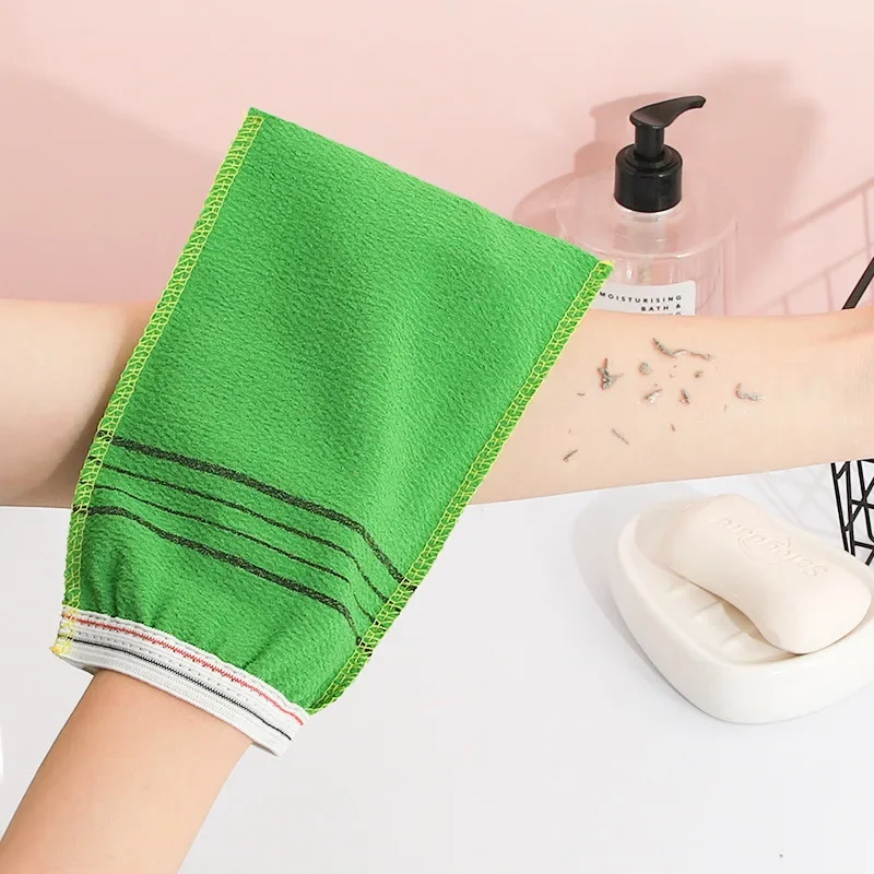 Korean Exfoliating Washcloth Mitt Asian Exfoliating Bath Gloves Body Scrub Towel Cleaning Peeling SPA Shower Foam Body Massage