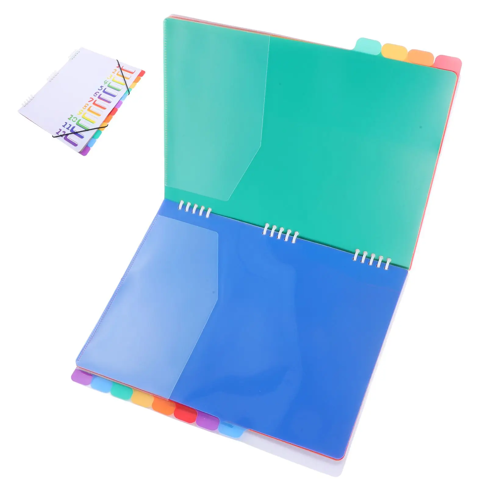 A4 파일 12 레이어 나선형 PP 대용량 사무실 학교 문서 ganizer 파일 폴더 나선형 폴더