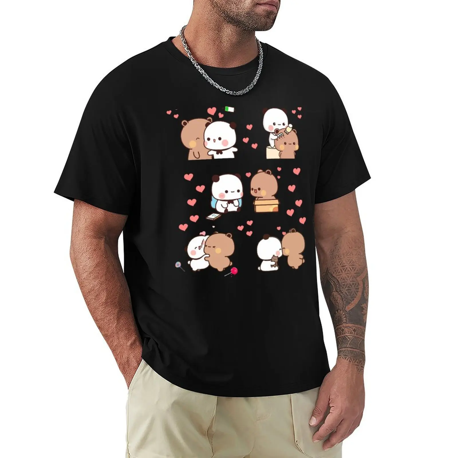 

Bear and Panda Bubu Dudu Balloon T-Shirt vintage anime shirt vintage graphic tee tees baggy shirts clothing for men