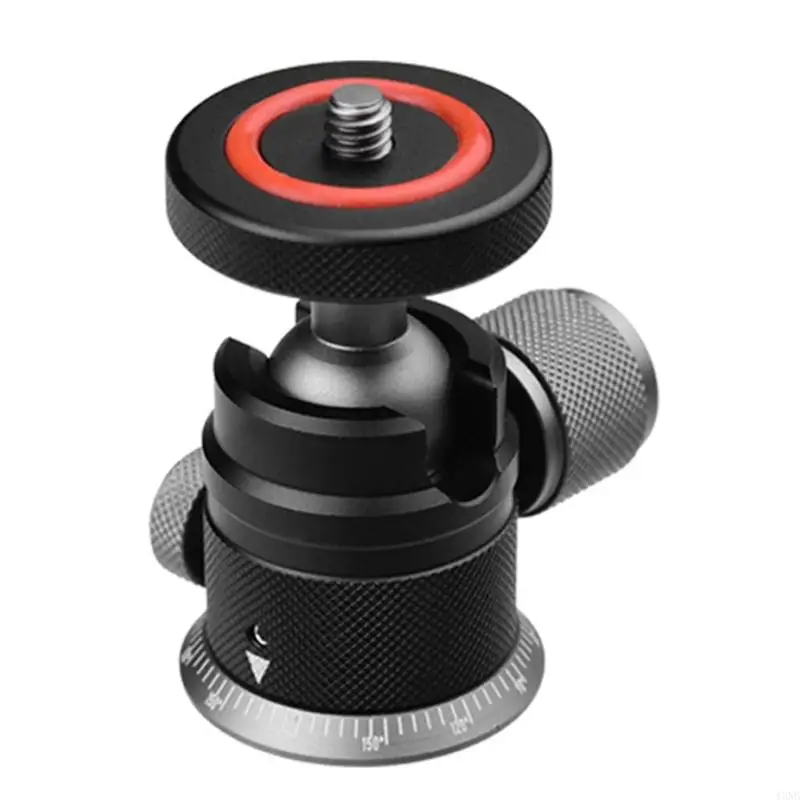 

360 Degree Rotating Aluminum Ball Head With 1/4in Screw For Tripod Monopod DSLR Phone Camera 6.6lbs Capacity Y3ND
