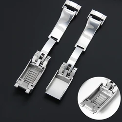 9mm 16mm Stainless steel folding buckle glide lock for Rolex submariner Oysterflex Daytona GMT watch band strap Deployment clasp