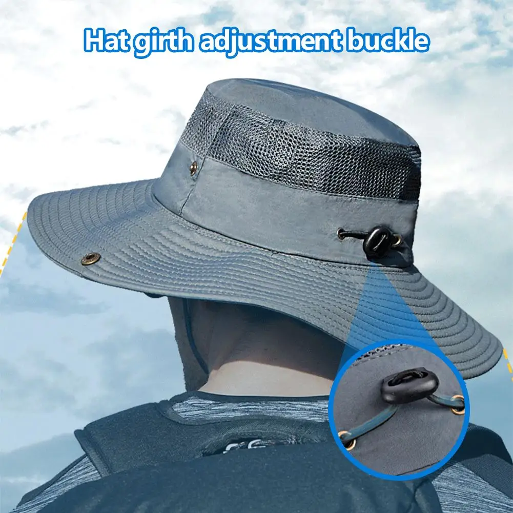 Sombrilla de aleros grandes para hombre, sombrero de Sol para montar, senderismo, pesca al aire libre, gorra de pescador, sombrero de Sol de moda, envío gratis