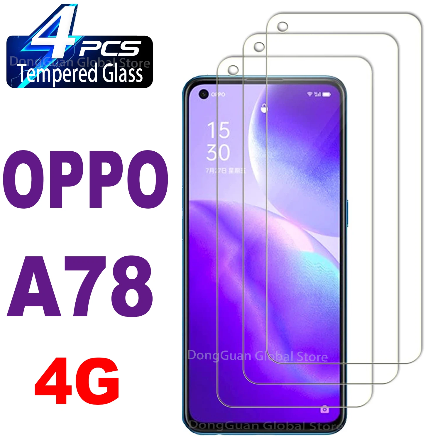 For OPPO A78 4G Screen Protector Tempered Glass