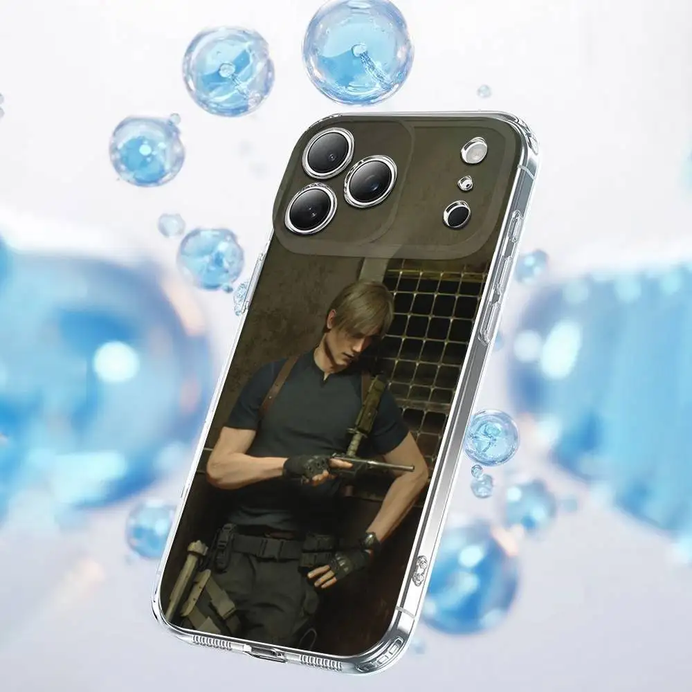 Etui na telefon R-Resident Evil Leon Kennedy do iPhone 17,16,15,14,13,12,11 Plus,Pro,Max,Plus,E,SE4,Air,Mini Transparent
