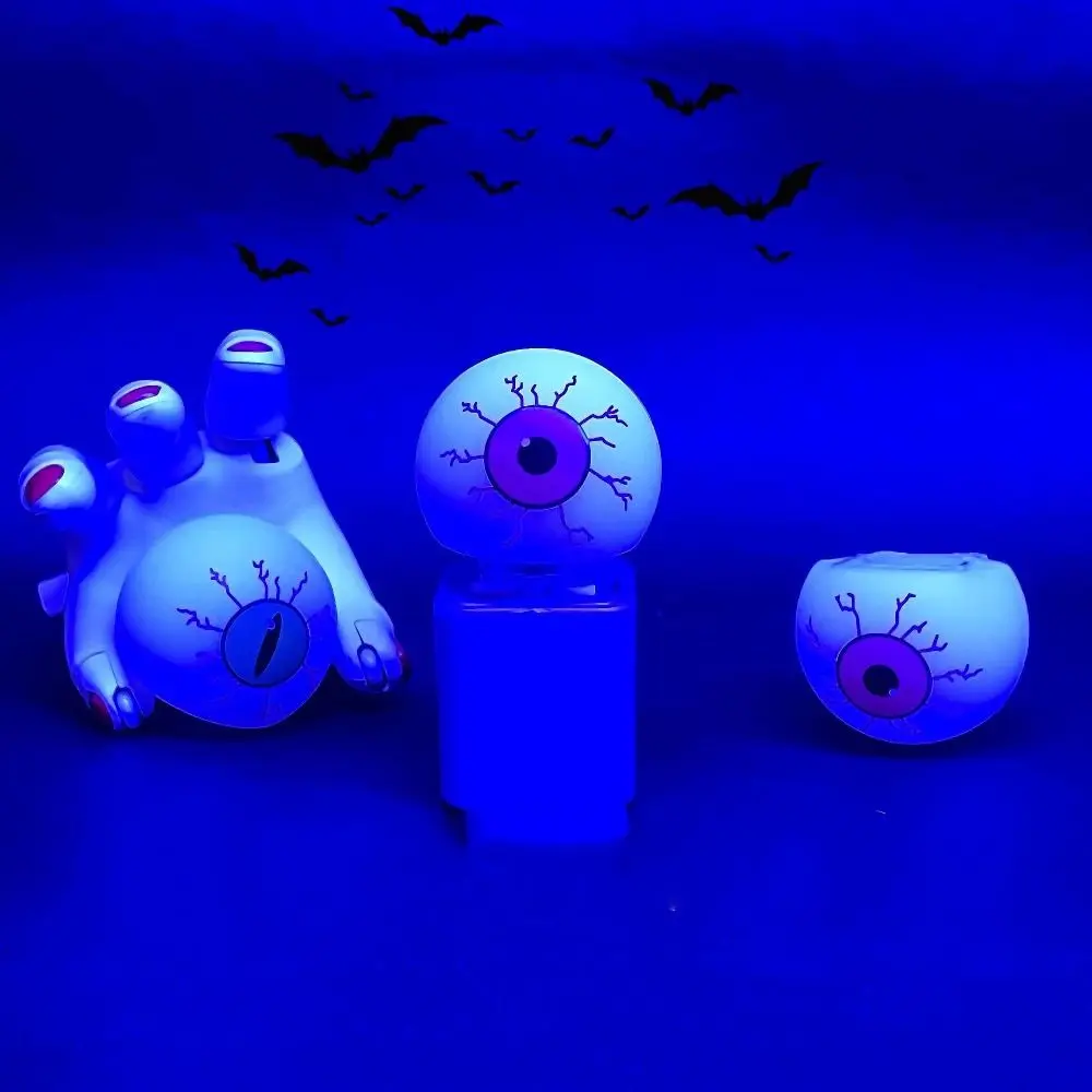 Halloween Ghost Eyeball Keyboard Keychain Electronic Voice Mechanical Keyboard Keychain Press Luminous Fingertip Button Key Ring