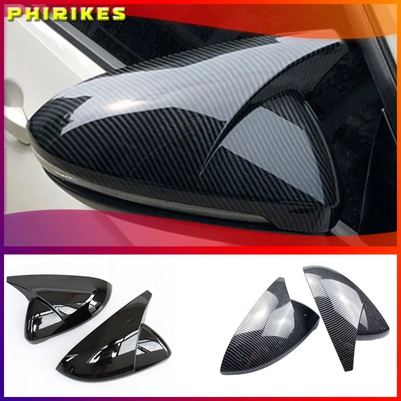 

2 pcs Side Wing Mirror Cover Caps Bright Black RearView Mirror Case Cover for VW Golf 7 MK7 7.5 GTD R GTI Touran L E-GOLF