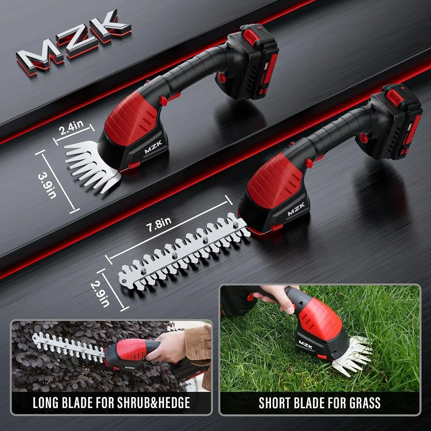 20V 2-in-1 Pole Hedge Trimmer & Grass Shear, 13-Foot Reach | Multi-angle cordless trimmer with extension pole for hedges