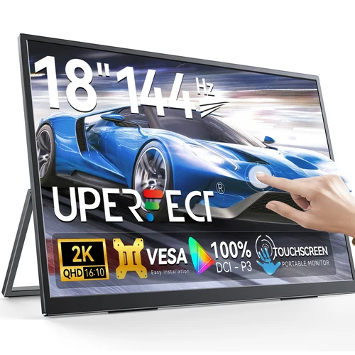 UPERFECT 18인치 2.5K 144Hz 터치스크린 휴대용 게임 모니터 w/VESA 및 스탠드 FreeSync IPS HDR 여행용 세컨드 모니터 SAMSUNG DEX Xiaomi Huawei Phone용  Best5